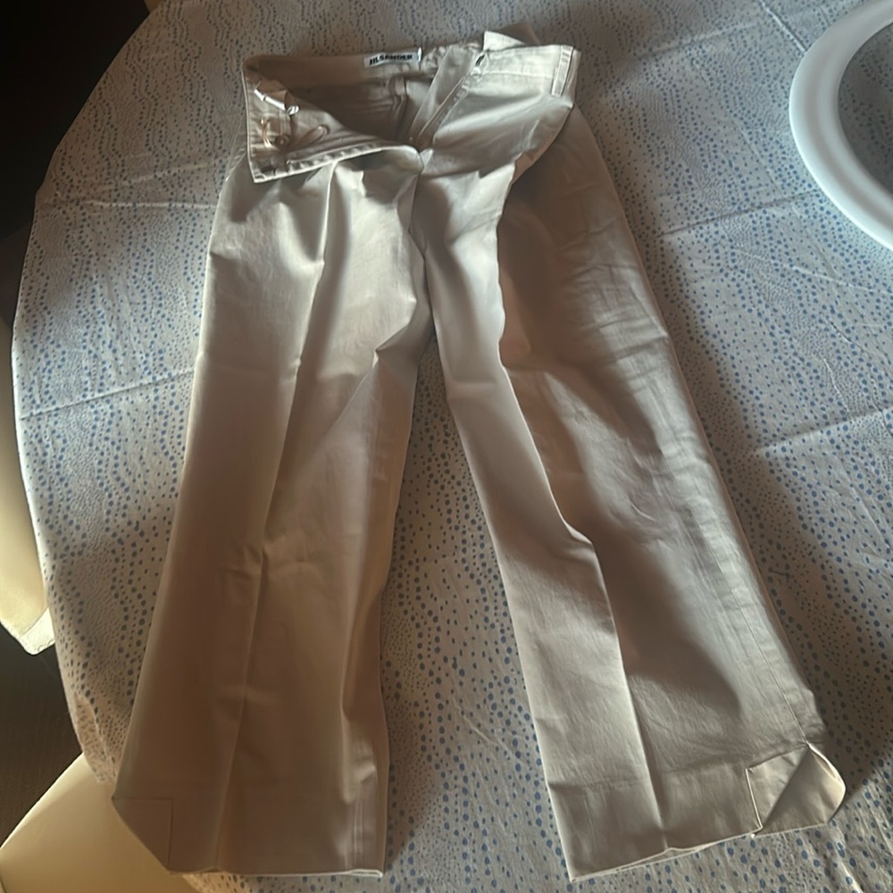 Cotton khaki Jil Sander ankle length